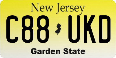 NJ license plate C88UKD