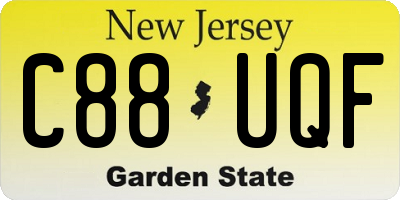 NJ license plate C88UQF