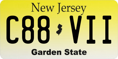 NJ license plate C88VII