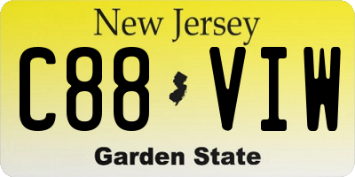 NJ license plate C88VIW