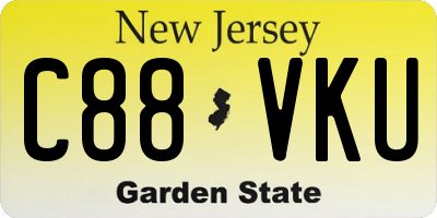 NJ license plate C88VKU