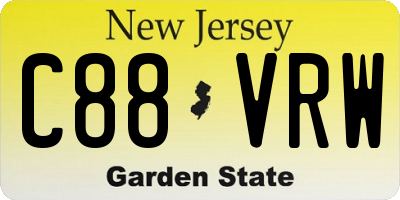NJ license plate C88VRW