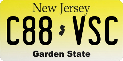 NJ license plate C88VSC