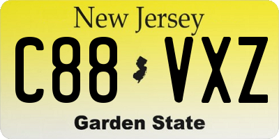 NJ license plate C88VXZ
