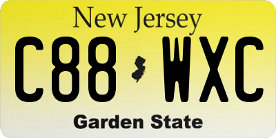 NJ license plate C88WXC