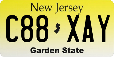 NJ license plate C88XAY