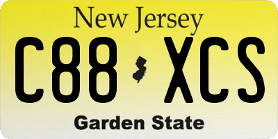 NJ license plate C88XCS