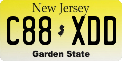 NJ license plate C88XDD