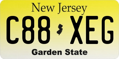 NJ license plate C88XEG