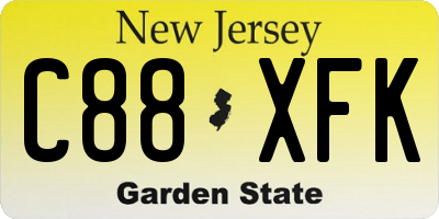 NJ license plate C88XFK