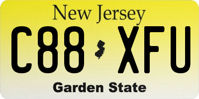 NJ license plate C88XFU