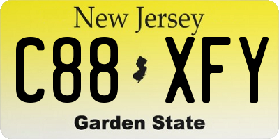 NJ license plate C88XFY