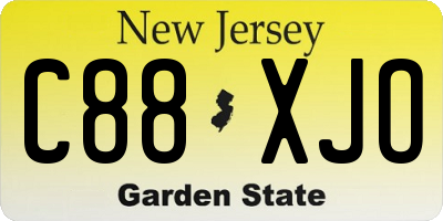 NJ license plate C88XJO