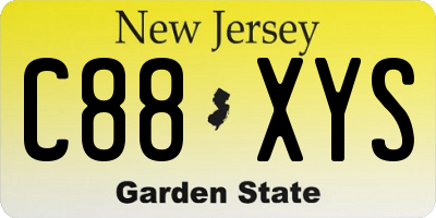 NJ license plate C88XYS