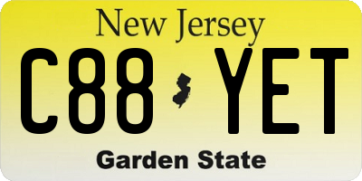 NJ license plate C88YET