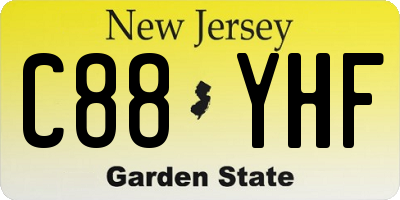 NJ license plate C88YHF