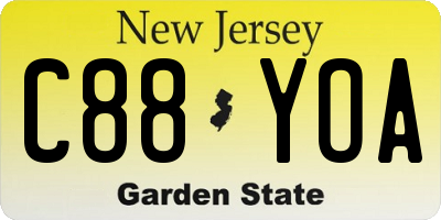 NJ license plate C88YOA