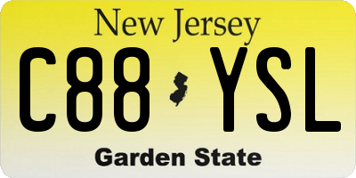 NJ license plate C88YSL