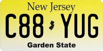 NJ license plate C88YUG