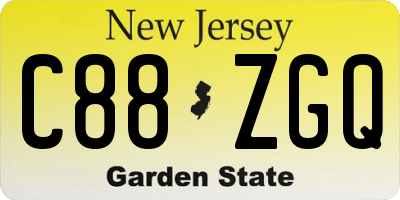 NJ license plate C88ZGQ