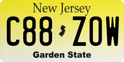 NJ license plate C88ZOW