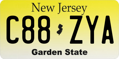NJ license plate C88ZYA
