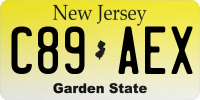 NJ license plate C89AEX