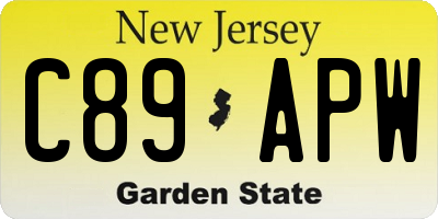 NJ license plate C89APW