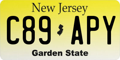 NJ license plate C89APY