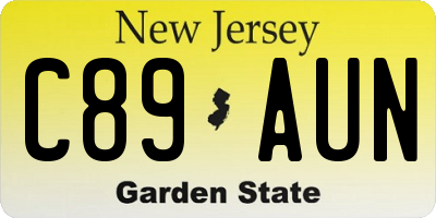 NJ license plate C89AUN