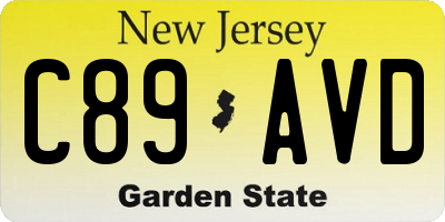 NJ license plate C89AVD
