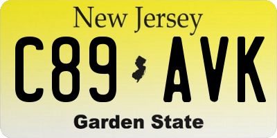 NJ license plate C89AVK