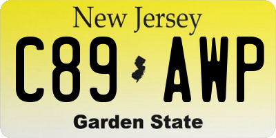 NJ license plate C89AWP
