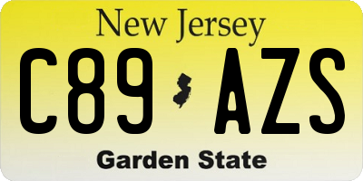 NJ license plate C89AZS
