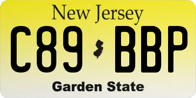 NJ license plate C89BBP