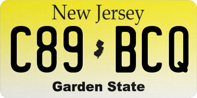 NJ license plate C89BCQ