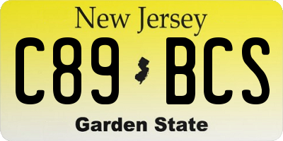 NJ license plate C89BCS