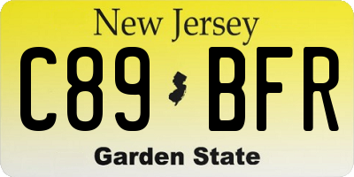 NJ license plate C89BFR