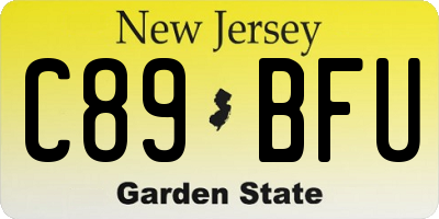 NJ license plate C89BFU
