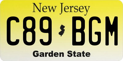 NJ license plate C89BGM