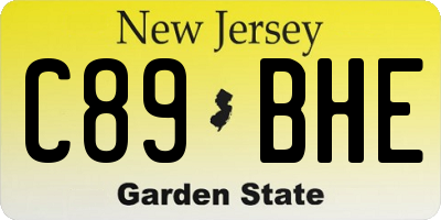 NJ license plate C89BHE