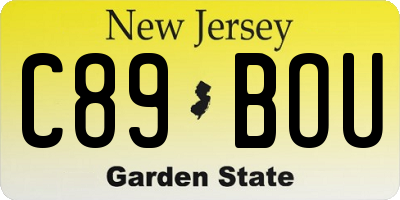 NJ license plate C89BOU