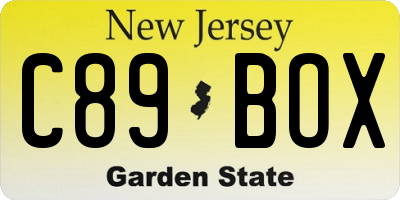 NJ license plate C89BOX