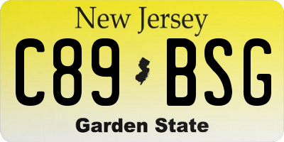 NJ license plate C89BSG