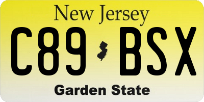 NJ license plate C89BSX