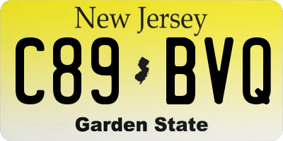 NJ license plate C89BVQ