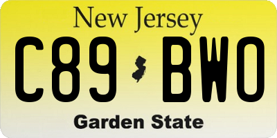 NJ license plate C89BWO