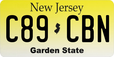 NJ license plate C89CBN