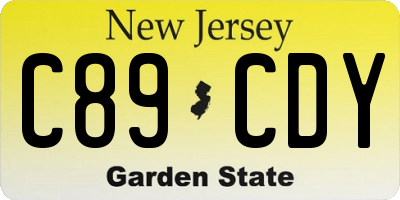 NJ license plate C89CDY