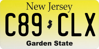 NJ license plate C89CLX